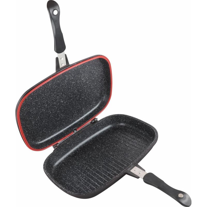Casa si Gradina - Bucatarie si vesela - Vase pentru gatit - Tigai si seturi - Tigaie dubla dreptunghiulara tip grill, aluminiu, 36x24x7.5 cm, Dark Line Classic, Cooking - Infinity.ro