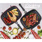 Casa si Gradina - Bucatarie si vesela - Vase pentru gatit - Tigai si seturi - Tigaie dubla dreptunghiulara tip grill, aluminiu, 36x24x7.5 cm, Dark Line Classic, Cooking - Infinity.ro