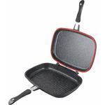 Casa si Gradina - Bucatarie si vesela - Vase pentru gatit - Tigai si seturi - Tigaie dubla dreptunghiulara tip grill, aluminiu, 36x24x7.5 cm, Dark Line Classic, Cooking - Infinity.ro
