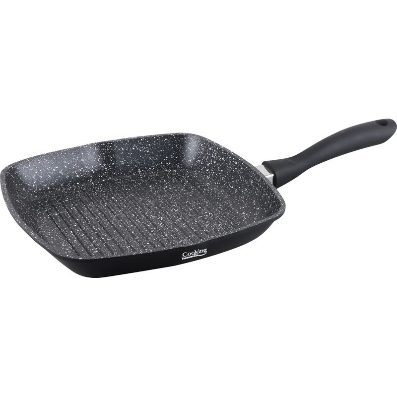 Casa si Gradina - Bucatarie si vesela - Vase pentru gatit - Tigai si seturi - Tigaie grill aluminiu + capac 28 x 4.5 cm - Infinity.ro