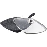 Casa si Gradina - Bucatarie si vesela - Vase pentru gatit - Tigai si seturi - Tigaie grill aluminiu + capac 28 x 4.5 cm - Infinity.ro