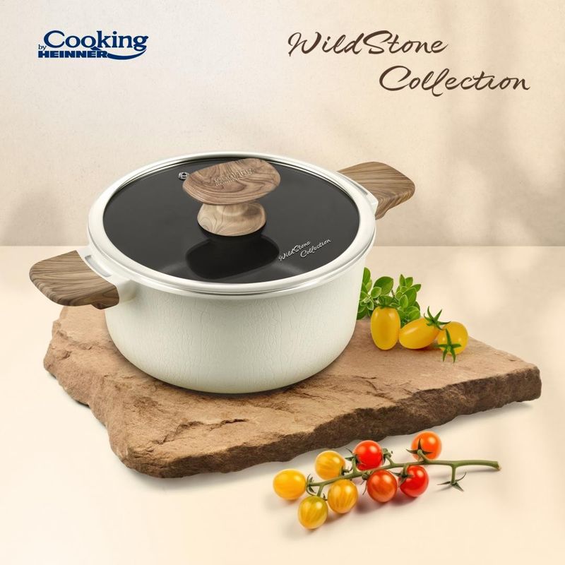 Casa si Gradina - Bucatarie si vesela - Vase pentru gatit - Tigai si seturi - Cratita aluminiu+capac 20x9.5 cm, 2.5 L, Wild Stone, Cooking by Heinner - Infinity.ro