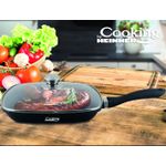 Casa si Gradina - Bucatarie si vesela - Vase pentru gatit - Tigai si seturi - Tigaie grill aluminiu + capac 28 x 4.5 cm - Infinity.ro