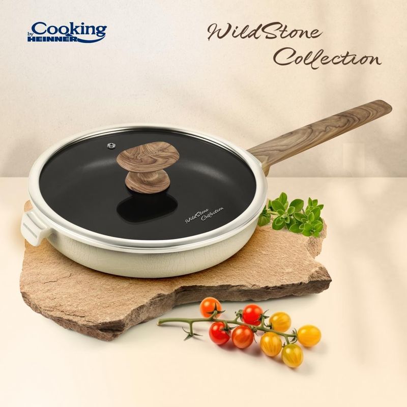 Casa si Gradina - Bucatarie si vesela - Vase pentru gatit - Tigai si seturi - Tigaie aluminiu+capac 26x5.5 cm, Wild Stone, Cooking by Heinner - Infinity.ro