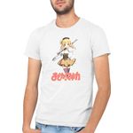 Fashion, accesorii si bijuterii - Barbati - Imbracaminte - Tricouri si bluze barbati - Tricou barbati Madoka Magica Mami Fire Gun Lovely Group Shield, alb, marime 2XL - Infinity.ro