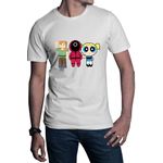 Fashion, accesorii si bijuterii - Barbati - Imbracaminte - Tricouri si bluze barbati - Tricou barbati Squid Game Family Powerpuff Girls Bubble Minecraft, alb, marime 2XL - Infinity.ro