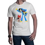 Fashion, accesorii si bijuterii - Barbati - Imbracaminte - Tricouri si bluze barbati - Tricou barbati Huggy Wuggy Powerpuff Girls Funny Play Childish, alb, marime 2XL - Infinity.ro