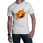 Fashion, accesorii si bijuterii - Barbati - Imbracaminte - Tricouri si bluze barbati - Tricou barbati Flash Logo Bright Speed Light Costume, alb, marime 2XL - Infinity.ro