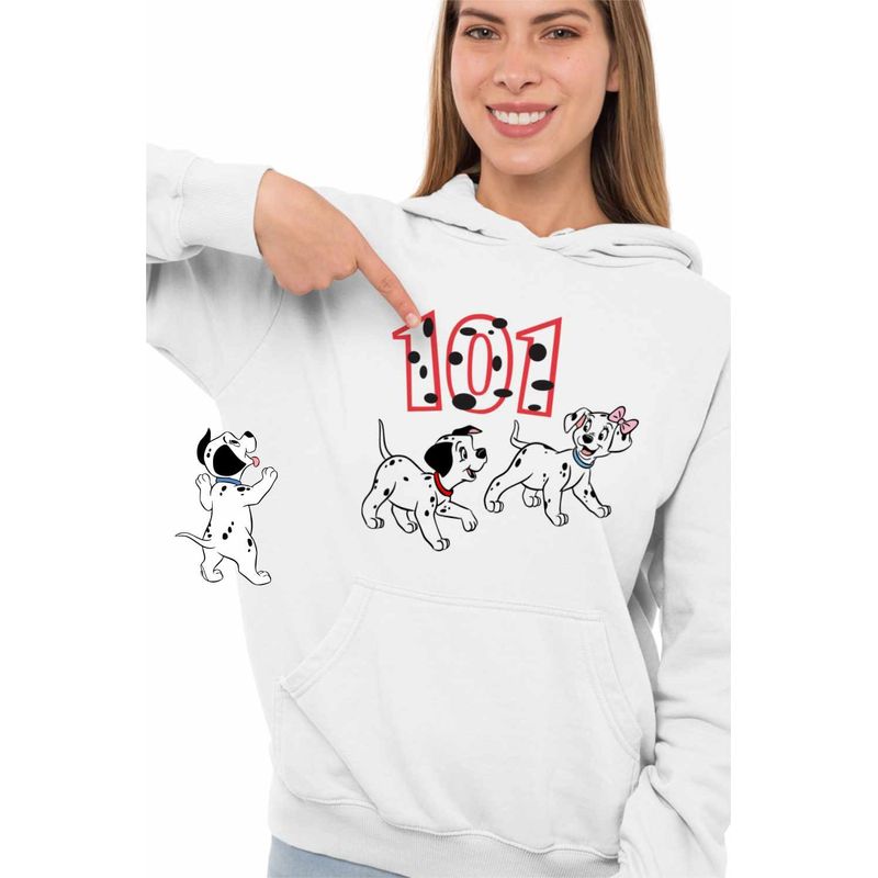 Fashion, accesorii si bijuterii - Femei - Imbracaminte femei - Hanorace femei - Hanorac Femei 101 Dalmatieni Catelusi Dalmatian Puppy, alb, marime 2XL - Infinity.ro