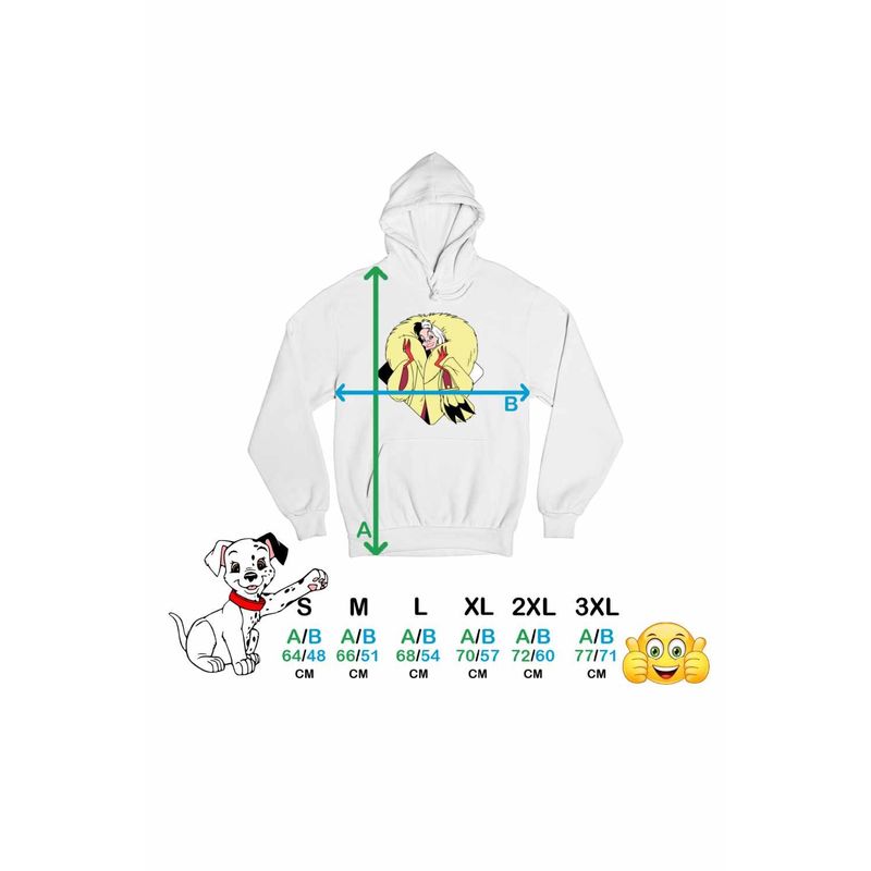 Fashion, accesorii si bijuterii - Femei - Imbracaminte femei - Hanorace femei - Hanorac Femei 101 Dalmatieni Cruella Devil, alb, marime 2XL - Infinity.ro