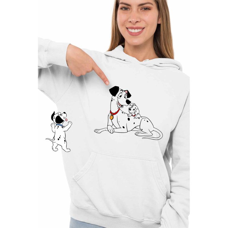Fashion, accesorii si bijuterii - Femei - Imbracaminte femei - Hanorace femei - Hanorac Femei 101 Dalmatieni Pongo Freckles Dalmatian, alb, marime 2XL - Infinity.ro