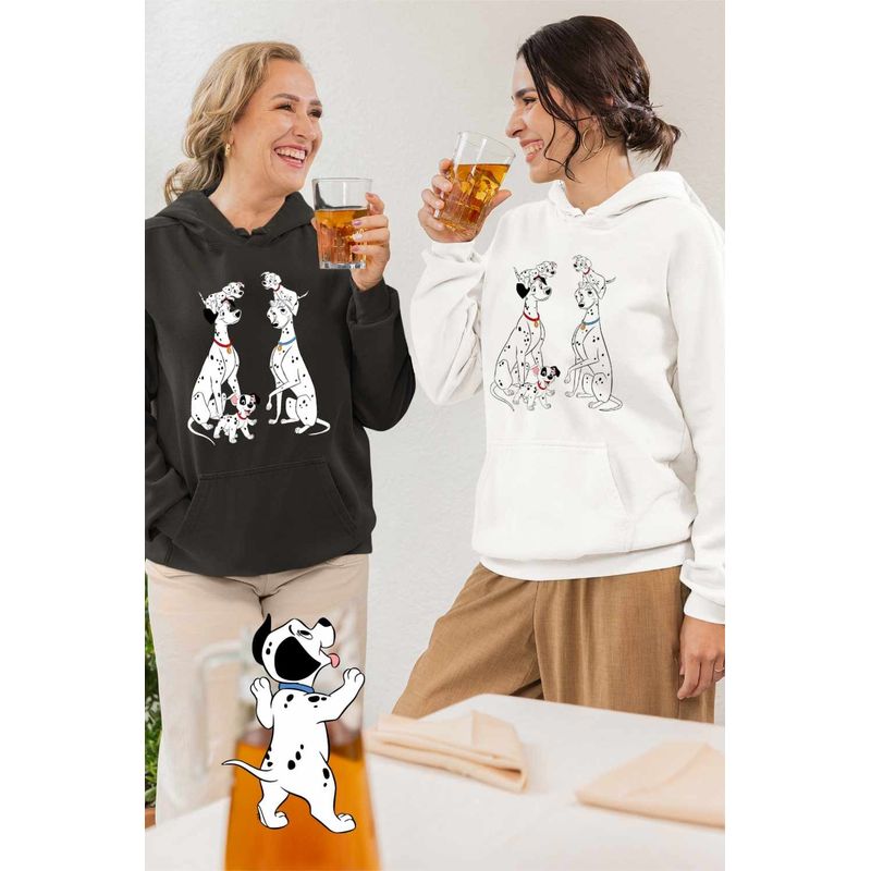Fashion, accesorii si bijuterii - Femei - Imbracaminte femei - Hanorace femei - Hanorac Femei 101 Dalmatieni Pongo Perdita Familie Catelusi, alb, marime 2XL - Infinity.ro