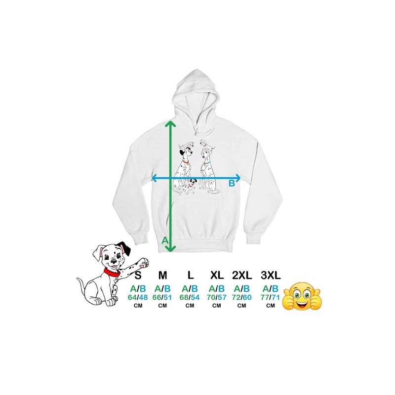 Fashion, accesorii si bijuterii - Femei - Imbracaminte femei - Hanorace femei - Hanorac Femei 101 Dalmatieni Pongo Perdita Familie Catelusi, alb, marime 2XL - Infinity.ro