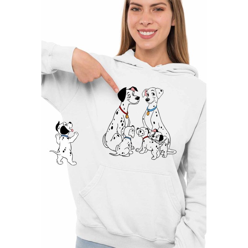Fashion, accesorii si bijuterii - Femei - Imbracaminte femei - Hanorace femei - Hanorac Femei 101 Dalmatieni Pongo Perdita Aventuri, alb, marime 2XL - Infinity.ro