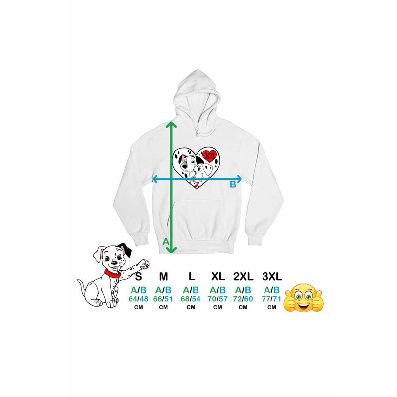 Fashion, accesorii si bijuterii - Femei - Imbracaminte femei - Hanorace femei - Hanorac Femei 101 Dalmatieni Pongo Perdita Love Catei, alb, marime 2XL - Infinity.ro