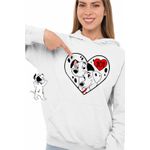 Fashion, accesorii si bijuterii - Femei - Imbracaminte femei - Hanorace femei - Hanorac Femei 101 Dalmatieni Pongo Perdita Love Catei, alb, marime 2XL - Infinity.ro