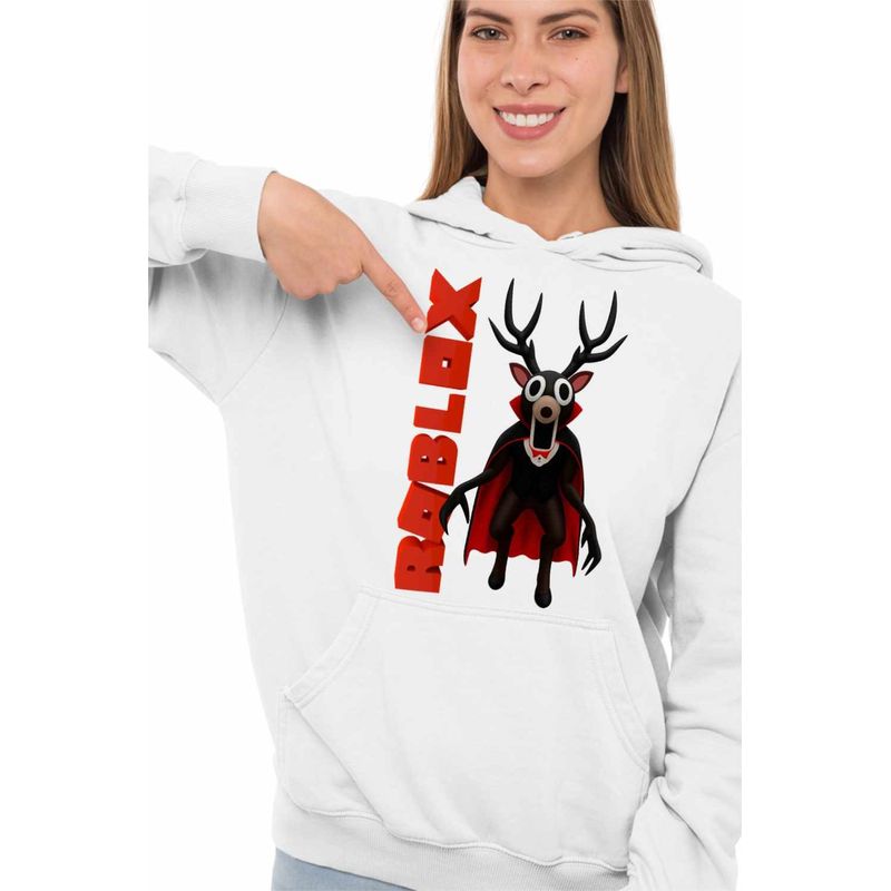 Fashion, accesorii si bijuterii - Femei - Imbracaminte femei - Hanorace femei - Hanorac Femei 99 Nights Dracula Roblox, alb, marime 2XL - Infinity.ro