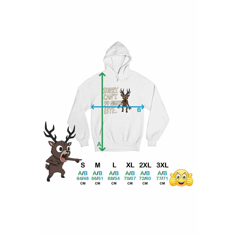 Fashion, accesorii si bijuterii - Femei - Imbracaminte femei - Hanorace femei - Hanorac Femei 99 Nights Cerb Sorry Roblox, alb, marime 2XL - Infinity.ro