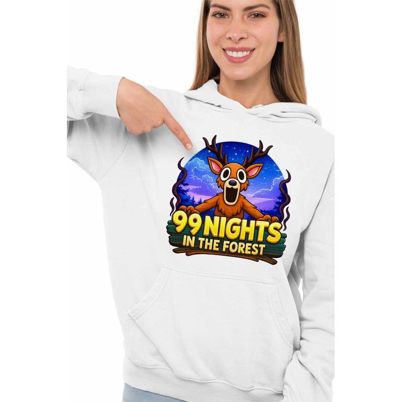 Fashion, accesorii si bijuterii - Femei - Imbracaminte femei - Hanorace femei - Hanorac Femei 99 Nights Padure Roblox, alb, marime 2XL - Infinity.ro