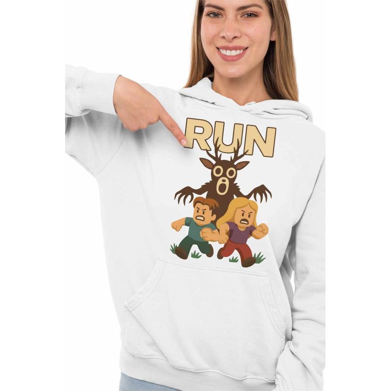 Fashion, accesorii si bijuterii - Femei - Imbracaminte femei - Hanorace femei - Hanorac Femei 99 Nights Run Roblox, alb, marime 2XL - Infinity.ro