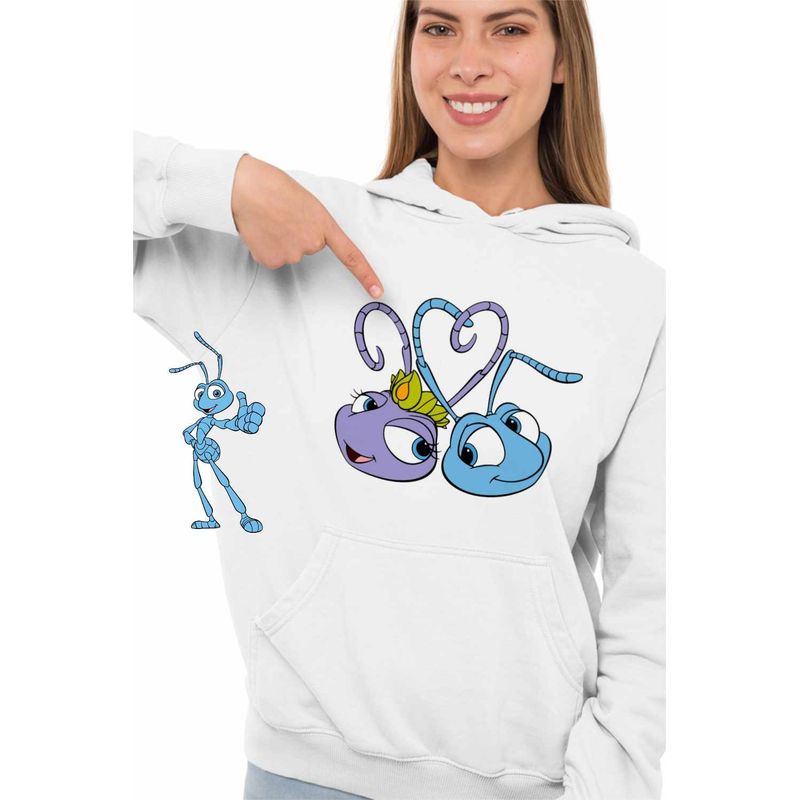 Fashion, accesorii si bijuterii - Femei - Imbracaminte femei - Hanorace femei - Hanorac Femei A Bugs Life Flik Atta Furnici, alb, marime 2XL - Infinity.ro