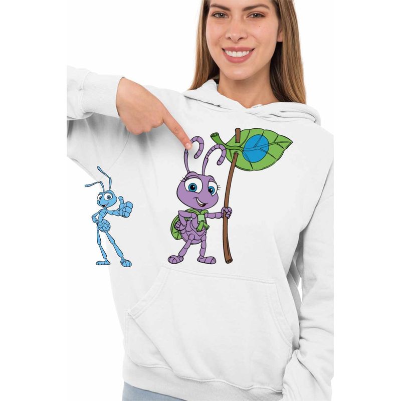 Fashion, accesorii si bijuterii - Femei - Imbracaminte femei - Hanorace femei - Hanorac Femei A Bugs Life Aventuri la Firul Ierbii Dot, alb, marime 2XL - Infinity.ro