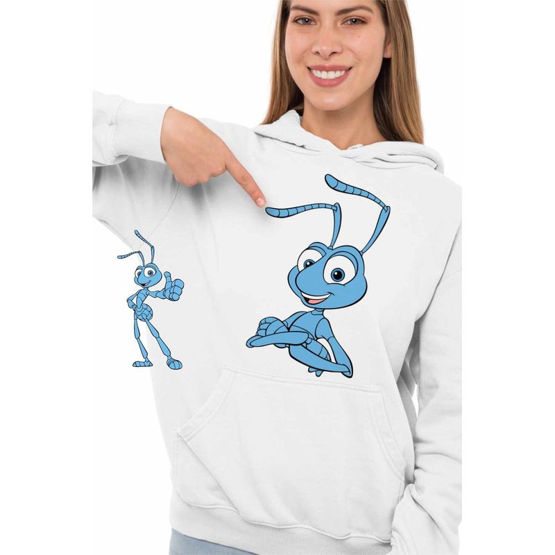 Fashion, accesorii si bijuterii - Femei - Imbracaminte femei - Hanorace femei - Hanorac Femei A Bugs Life Flik Furnica, alb, marime 2XL - Infinity.ro