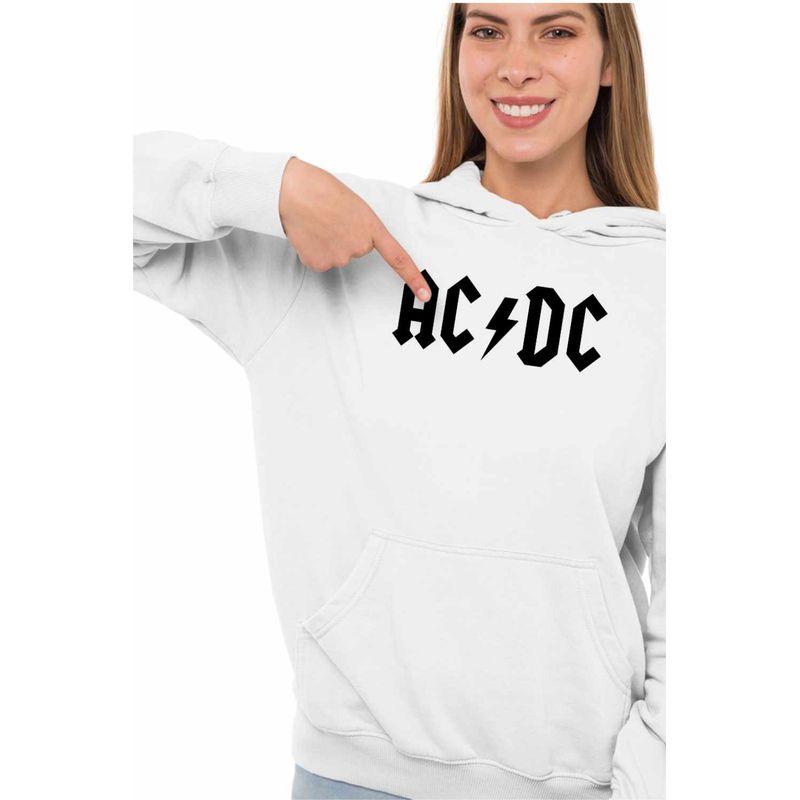Fashion, accesorii si bijuterii - Femei - Imbracaminte femei - Hanorace femei - Hanorac Femei AC/DC Merch ACDC, alb, marime 2XL - Infinity.ro