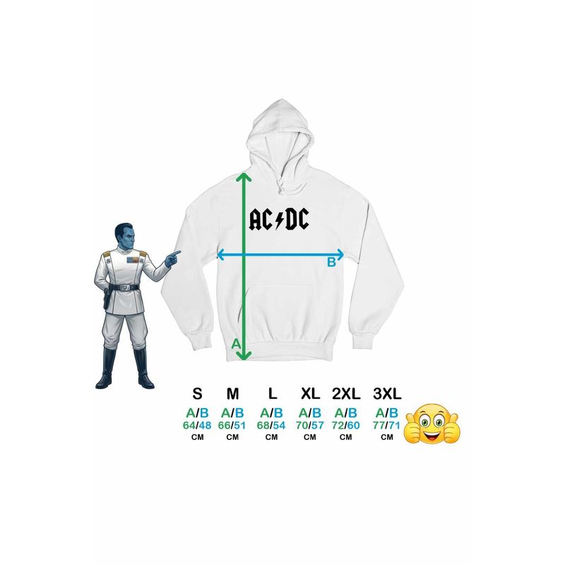 Fashion, accesorii si bijuterii - Femei - Imbracaminte femei - Hanorace femei - Hanorac Femei AC/DC Merch ACDC, alb, marime 2XL - Infinity.ro