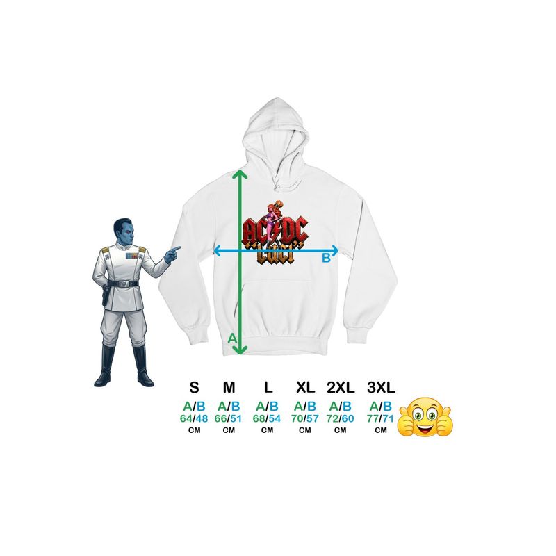 Fashion, accesorii si bijuterii - Femei - Imbracaminte femei - Hanorace femei - Hanorac Femei AC/DC Luci Merch ACDC, alb, marime 2XL - Infinity.ro