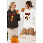 Fashion, accesorii si bijuterii - Femei - Imbracaminte femei - Hanorace femei - Hanorac Femei ACDC The Simpsons Bart AC/DC Merch, alb, marime 2XL - Infinity.ro