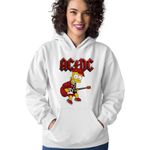 Fashion, accesorii si bijuterii - Femei - Imbracaminte femei - Hanorace femei - Hanorac Femei ACDC The Simpsons Bart AC/DC Merch, alb, marime 2XL - Infinity.ro