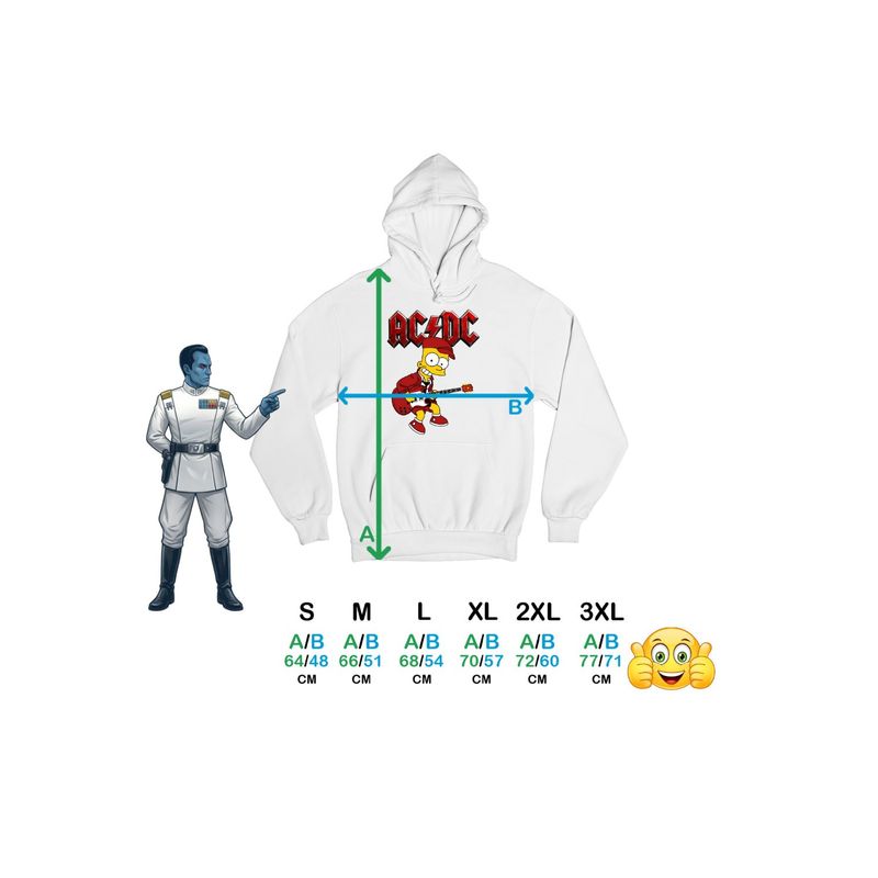 Fashion, accesorii si bijuterii - Femei - Imbracaminte femei - Hanorace femei - Hanorac Femei ACDC The Simpsons Bart AC/DC Merch, alb, marime 2XL - Infinity.ro