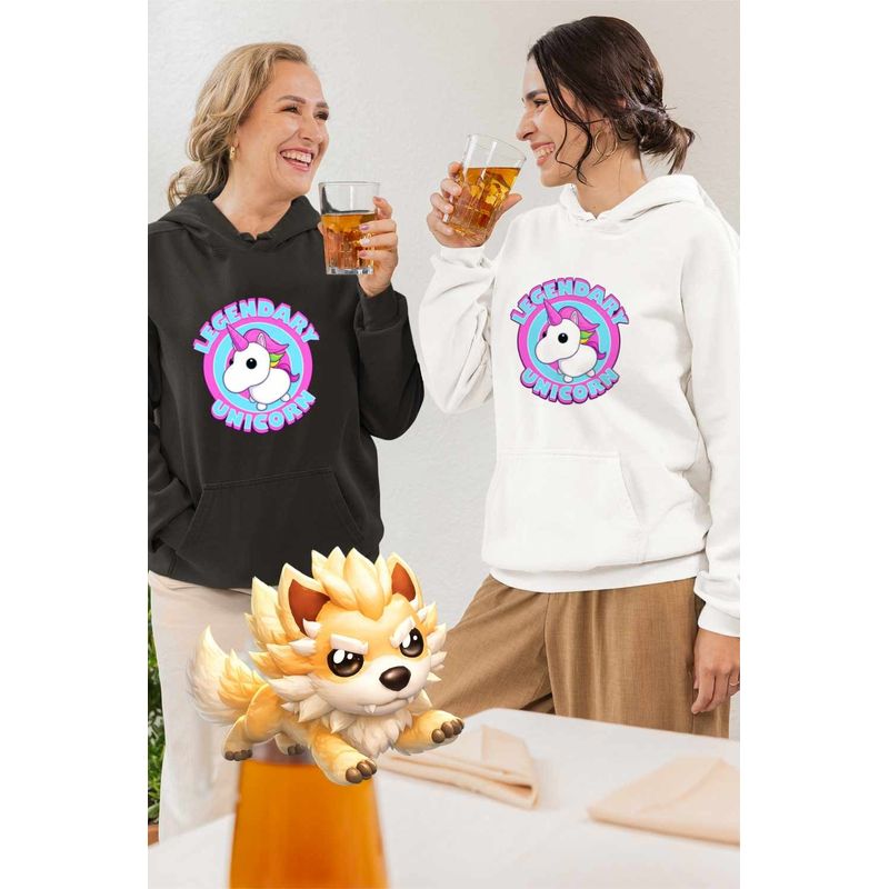 Fashion, accesorii si bijuterii - Femei - Imbracaminte femei - Hanorace femei - Hanorac Femei Adopt Me Roblox Legendary Unicorn, alb, marime 2XL - Infinity.ro