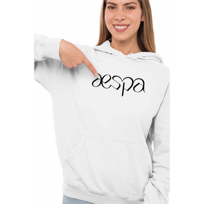 Fashion, accesorii si bijuterii - Femei - Imbracaminte femei - Hanorace femei - Hanorac Femei Aespa Kpop Merch, alb, marime 2XL - Infinity.ro