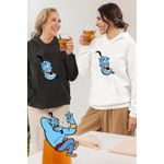 Fashion, accesorii si bijuterii - Femei - Imbracaminte femei - Hanorace femei - Hanorac Femei Aladdin Genie Duh Lampa Fermecata Alibaba, alb, marime 2XL - Infinity.ro