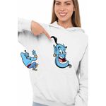 Fashion, accesorii si bijuterii - Femei - Imbracaminte femei - Hanorace femei - Hanorac Femei Aladdin Genie Duh Lampa Fermecata Alibaba, alb, marime 2XL - Infinity.ro