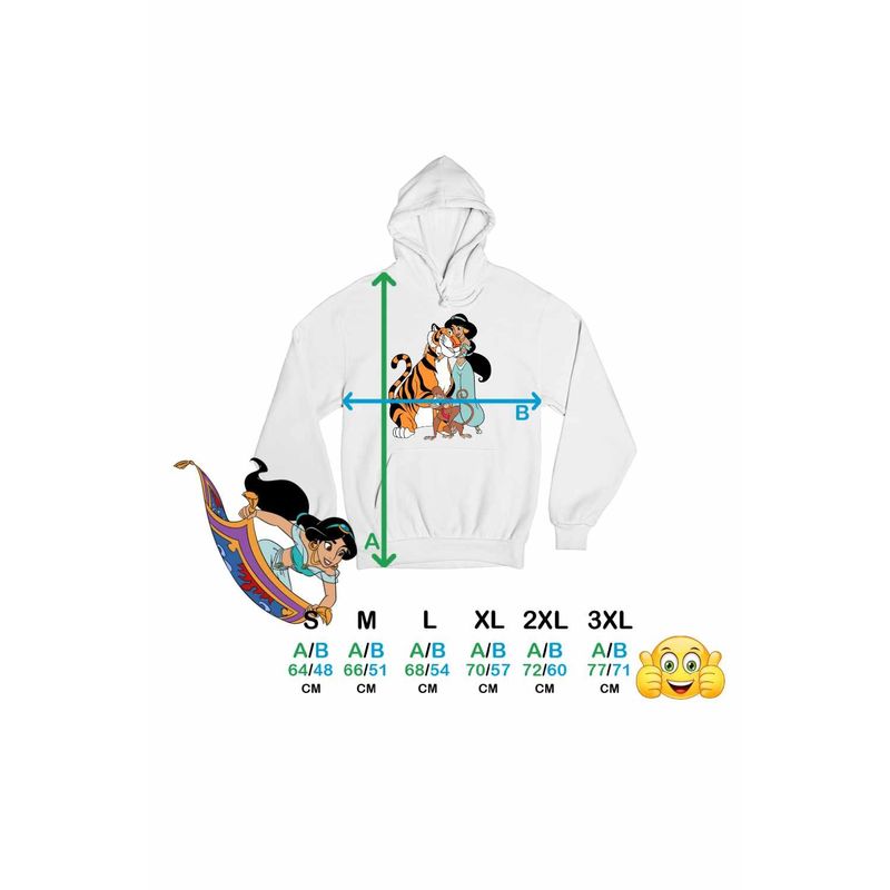 Fashion, accesorii si bijuterii - Femei - Imbracaminte femei - Hanorace femei - Hanorac Femei Aladdin Jasmine Abu Rajah Tigru Imperial, alb, marime 2XL - Infinity.ro