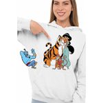 Fashion, accesorii si bijuterii - Femei - Imbracaminte femei - Hanorace femei - Hanorac Femei Aladdin Jasmine Abu Rajah Tigru Imperial, alb, marime 2XL - Infinity.ro