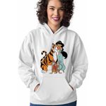 Fashion, accesorii si bijuterii - Femei - Imbracaminte femei - Hanorace femei - Hanorac Femei Aladdin Jasmine Abu Rajah Tigru Imperial, alb, marime 2XL - Infinity.ro