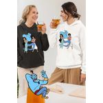 Fashion, accesorii si bijuterii - Femei - Imbracaminte femei - Hanorace femei - Hanorac Femei Aladdin Jasmine Aladdin Genie Duh, alb, marime 2XL - Infinity.ro