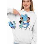 Fashion, accesorii si bijuterii - Femei - Imbracaminte femei - Hanorace femei - Hanorac Femei Aladdin Jasmine Aladdin Genie Duh, alb, marime 2XL - Infinity.ro