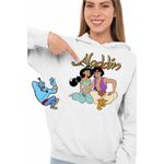 Fashion, accesorii si bijuterii - Femei - Imbracaminte femei - Hanorace femei - Hanorac Femei Aladdin Jasmine Covor Fermecat Printesa, alb, marime 2XL - Infinity.ro