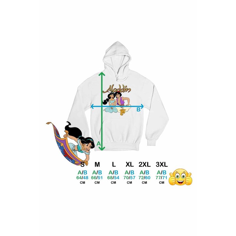 Fashion, accesorii si bijuterii - Femei - Imbracaminte femei - Hanorace femei - Hanorac Femei Aladdin Jasmine Covor Fermecat Printesa, alb, marime 2XL - Infinity.ro