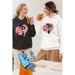 Fashion, accesorii si bijuterii - Femei - Imbracaminte femei - Hanorace femei - Hanorac Femei Aladdin Jasmine Valentines Day Love Dragobete Cuplu, alb, marime 2XL - Infinity.ro