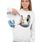 Fashion, accesorii si bijuterii - Femei - Imbracaminte femei - Hanorace femei - Hanorac Femei Aladdin Print Ali Jasmine Covor Fermecat Sultan, alb, marime 2XL - Infinity.ro