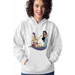 Fashion, accesorii si bijuterii - Femei - Imbracaminte femei - Hanorace femei - Hanorac Femei Aladdin Print Ali Jasmine Covor Fermecat Sultan, alb, marime 2XL - Infinity.ro