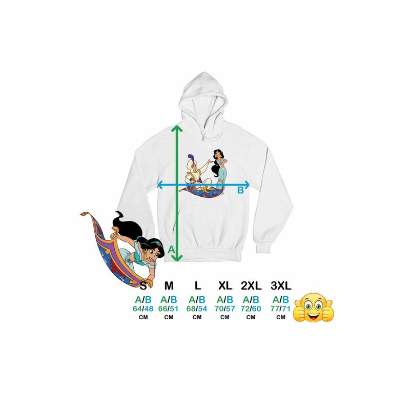 Fashion, accesorii si bijuterii - Femei - Imbracaminte femei - Hanorace femei - Hanorac Femei Aladdin Print Ali Jasmine Covor Fermecat Sultan, alb, marime 2XL - Infinity.ro