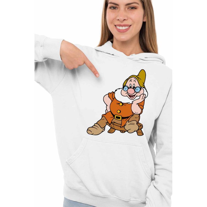 Fashion, accesorii si bijuterii - Femei - Imbracaminte femei - Hanorace femei - Hanorac Femei Alba ca Zapada Doc Istetul, alb, marime 2XL - Infinity.ro