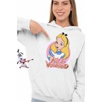 Fashion, accesorii si bijuterii - Femei - Imbracaminte femei - Hanorace femei - Hanorac Femei Alice Tara Minunilor , alb, marime 2XL - Infinity.ro